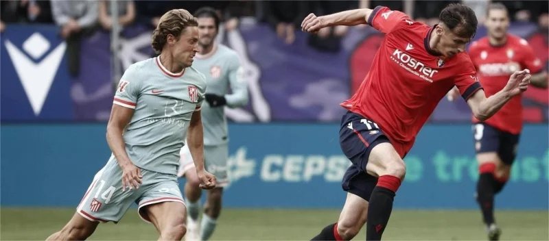 Thua Osasuna 0-2, Atlético Madrid vuột mất vị trí thứ 2