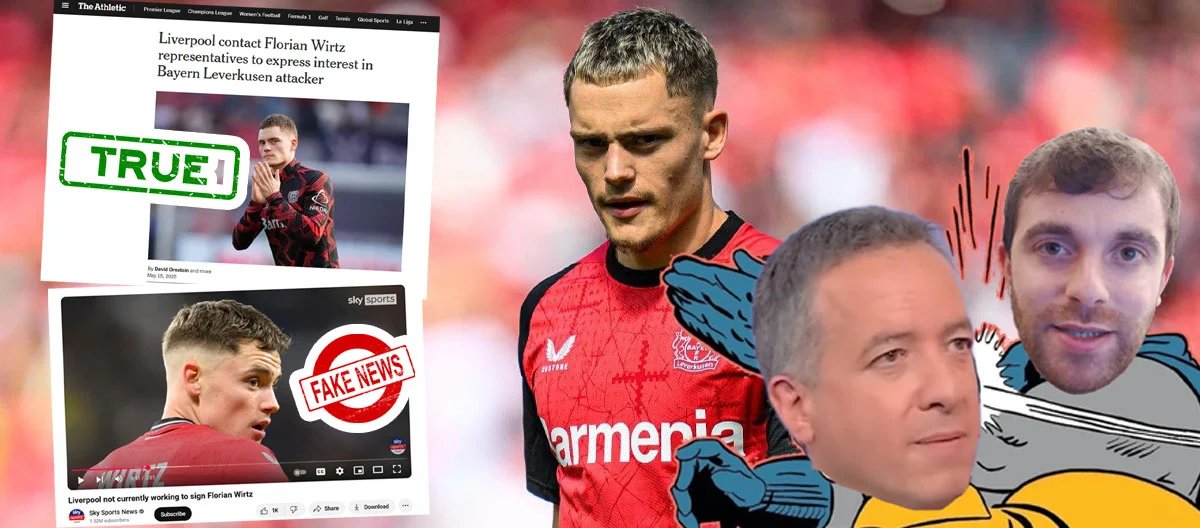 Fabrizio Romano chỉ trích đồng nghiệp người Anh Kaveh Solhekol khi anh liên tục phủ nhận việc Liverpool đã tiếp cận thần đồng Florian Wirtz của Bayer Leverkusen mặc dù đó là sự thật.