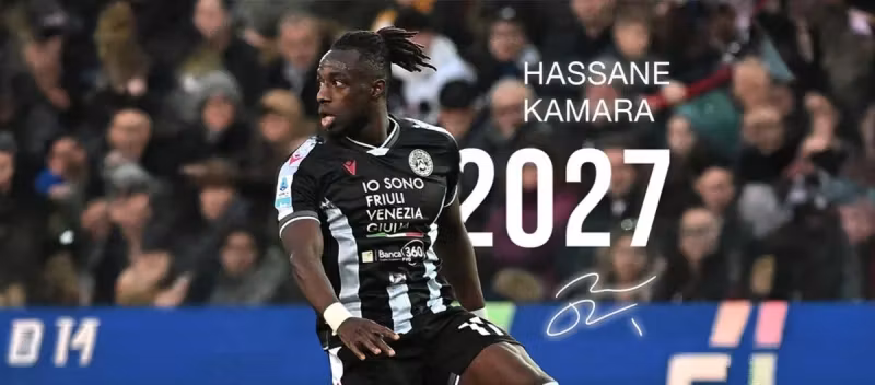 Udinese trigged Ivorian international defender Hassane Kamara's contract extension clause..